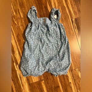 Blue Floral Baby Romper